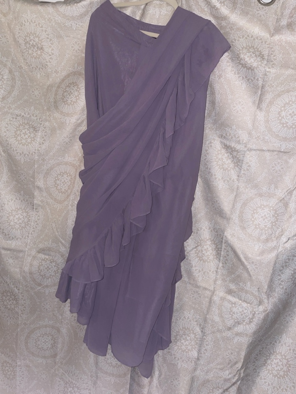 Lavender Instant Saree with Ruffles